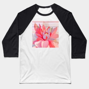 Pastel Flower on Stripes Baseball T-Shirt